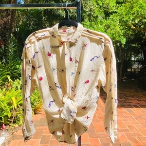 Silk Vintage Long Sleeve Button Down Blouse